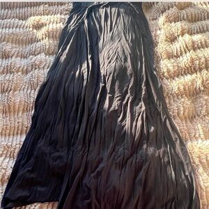 SHEIN Black Pleated A-Line Maxi Skirt